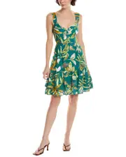 REVERIEE Linen-Blend Mini Dress