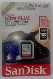SanDisk Ultra Plus SDHC UHS-I Card 32GB /130MB/s Factory Sealed