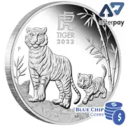 2022 50c Year of the Tiger 1/2oz Silver Proof Coin Perth Mint NUMBERED 188