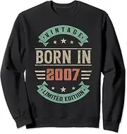 [X.Style] 16 Year Olds Born in 16 Vintage 16th Birthday Retro Sweatshirt ds073 Sweater (S) Black