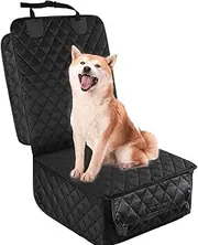 WJnflQN Car Pet Seat Cover, Front Seat Cover Waterproof for Dogs, Scratchproof Leather Fabric Chair Pad, Non-Slip Mat Easy-to-Clean for Commuting, Roadtrip