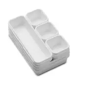 8pc Madesmart Small Bin Multi-Pack Home/Kitchen Organiser White Rectangle