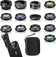 13-in-1 Phone Camera Lens Kit for iPhone & Android: Wide Angle, Macro, Fisheye & More - Aluminum Alloy with Advanced Optical Lenses
