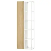 ENHET storage combination, white/oak effect, 60x32x180 cm