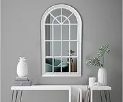 White Hampton's Window Style Small Arch Mirror