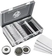 MUDOR 27 mm Coin Capsules for Small Dollar Coins, 100 Pieces Coin Holder with Case, Coin Storage Case Box for Coin Collection, Coin Collection Supplies
