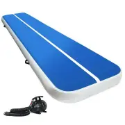 4X1M Inflatable Air Track Mat 20CM Thick with Pump Tumbling Gymnastics Blue