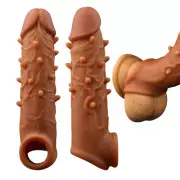Men Penis Extender Enlarger Girth Enhancer Sleeve Sheath Large Male Condom