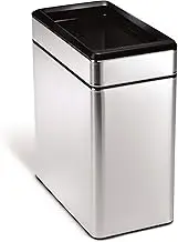 simplehuman, Slim Open Top Recycling Rubbish bin, Stainless Steel, 20 Liter / 5.3 Gallon