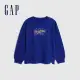 【GAP】男幼童裝 Gap x 風火輪聯名 Logo純棉印花圓領長袖T恤-藍色(774029)