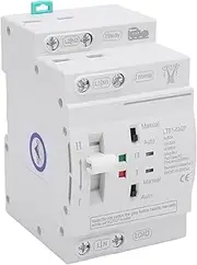 Dual Power Automatic Transfer Switch, 63A 2P ATS Automatic Transfer Switch, 50 60Hz Din Rail Mount, Compact Electrical Selector Switch for Public, Inverter, Generator Use
