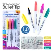 1x 4Pcs Coloured Whiteboard Bullet Tip Markers Office Central Study Meeting