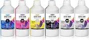 Kminoteh DTF Ink - 3000ML DTF Transfer Ink for PET Film, Premium Pigment Ink Refill for P600 P800 DX5 DX7 R1390 XP600 i3200 4720 5113 Printers, High Fluidity & Coverage (500ML*6, 2W+BKCMY)