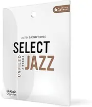 D'Addario Organic Select Jazz Unfiled Alto Saxophone Reeds - Sax Reeds - Individually Sealed - 2 Soft, 3 Pack