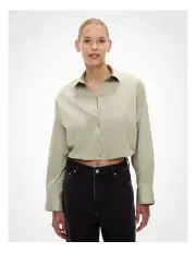 [Witchery] Bubble Shirt in Moss Grey