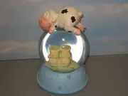 Blue Baby Shoes Snow Globe 7 inch Tall Fine Infant Snow Globe