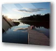 JIYERNV Tempered Glass Wall Art Wekusko Falls Provincial Park Modern Artworks Picture Print Accent Decor for Living Room Bedroom Office Free Floating 20x16inch