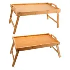 Foldable Bed Table Mini Table with Folding Legs, Handles Portable Snack Tray