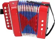 Button Accordion, 7 Keys Control Kids Accordion Musical Instruments for Kids Children Beginners Lightweight, Mini Keyboard Instrument, ABS Plastic, Waterproof Bellows, Training Skills
