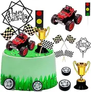 MEMOVAN Trucks Cake Topper 30pcs Truck Cake Decorations Racing Car Birthday Cake Cupcake Topper Decoration for Boy's Kids Blaze Truck Theme Birthday Supplies Racing Car Party Favors