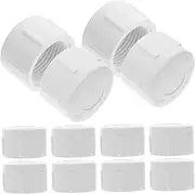 FIXOSHEE 15Pcs PVC End Cap Plug Adapter Threaded Pipe Fittings Lightweight PVC for Irrigation Swimming Pools Outdoor Plumbing and Rainwater Systems