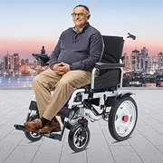 All Terrain Motorized Wheelchair for Adults,Lightweight Foldable Electric Wheelchair for Seniors,Portable Dual Motorized Power Wheelchairs，Silla de Ruedas Electrica -12 mi Cruise Range-Travel Size