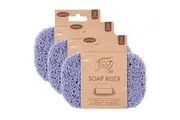 3x Eco Basics Soap Riser Dish Elevator Holder Storage Sink Organiser Lavender