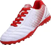 [CsgrFagr] Boys' Soccer Shoes Kids Firm Ground Soccer Cleats Girls urf Shoes Outdoor Trainning Shoes Football Shoes, Red, 35 EU