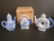 NEW IN BOX (LOT OF 3) Made in Chima Ceramic Porcelain Teapot Set