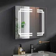 ACA 850x650mm Bathroom Mirror Cabinet Smart Sensor Dimmable Wall Mounted LED Mirror Cabinet Storage