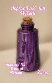 Small Hand Painted Glass Jar With Cork