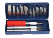 Hobby Precision Knife Set, 16 pc W/Aluminum Collet Chucks in Plastic Storage Box