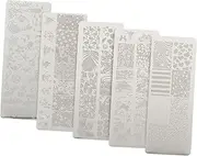 DECOMELODY 5Pcs Creative Nail Stamping Plates Summer Animal Undersea World Nail Art Templates for DIY Manicure Easy to Clean Reusable Nail Polish Stamps Kits