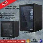 Glass Door Mini Bar Fridge Drinks Beer Refrigerator Front Small Display Black