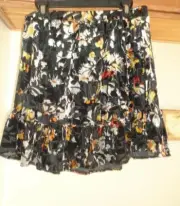 RACHEL RACHEL ROY BLACK/COLORFUL "DORA" VELVET PULL-ON MINI SKIRT NWT SZ XL