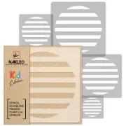 5x reusable Stencils 13.4" to 3.5" Nursery Template HALFTONE STRIPED CIRCLE