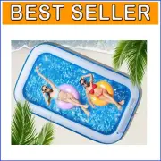 Durable 120"x72" Inflatable Swimming Pool for Kids & Adults - Backyard Fun
