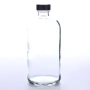 Set of 4 Clear Glass 7" Apothecary Style 16oz Round Bottles