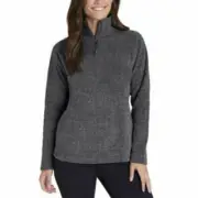 Eddie Bauer Womens Fleece Quarter Zip Classic Fit Pullover (Charcoal, S) NWT