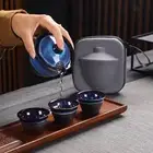 Travel Tea Set with Teacups Chinese Kung Fu Teapot for Picnic Hotel