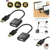 DisplayPort to DVI Adapter 2 Pack Gold-Plated Male to Female for Monitor Proj...