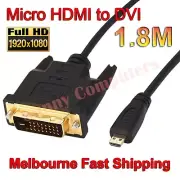 Micro HDMI Male to DVI-D Male Adapter Cable (24+1) | Gold plated Lead Cord Wire