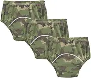 [GuoChe] Baby Sleep Training Pants Green Camouflage Trendy Style Camo 3pcs Reusable Boxer Briefs Shorts Underwear for Toddler