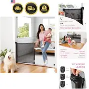 Retractable Baby Gate Mesh for Stairs Doorways Pets Outdoor Indoor 71 Inch