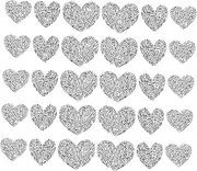 ULDIGI 30Pcs Heart Shape Rhinestone Iron Patches for Clothing Hats Jeans Glitter Adhesive Stickers Multiple for DIY Decoration and Repair