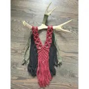 Macrame Deer Antler Boho Wall Decor Art Wall Hanging Handmade Wyoming