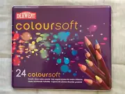 Derwent Coloursoft Colour Pencils tin set of 24, NEW