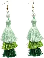 [LIFKOME] Gradient Color Tassel Earrings Fashion Ear Ring Creative Drop Earrings Lightweight Random Color