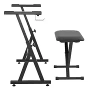Z-Style Piano Keyboard Stand & Bench with Wheels and Adjustable Height