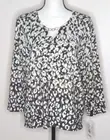 Alfred Dunner Womens Small Animal Print Long Sleeve Top Gold Black Sparkle NWT